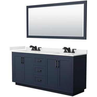 Wyndham Collection Wcf292972d-Qtz-Us3m70 Miranda 72" Free Standing Double Basin Vanity Set