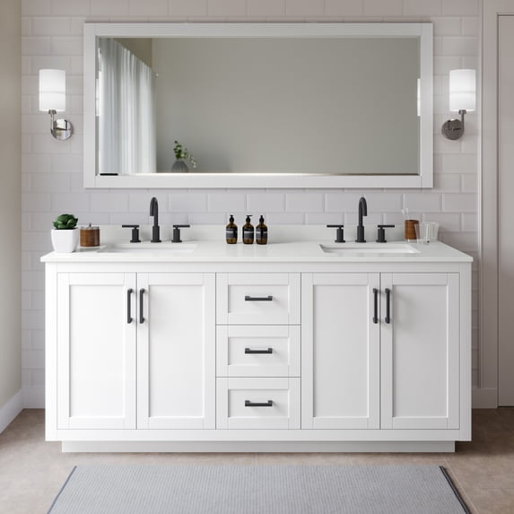 Wyndham Collection WCF292972DWBWQUS3M70 Miranda 72" Free Standing Double Basin Vanity Set