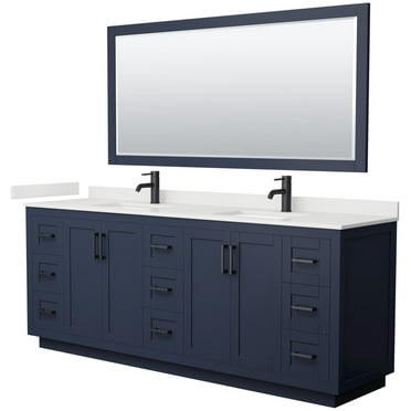Wyndham Collection Wcf292984d-Qtz-Unsm70 Miranda 84" Free Standing Double Basin Vanity Set