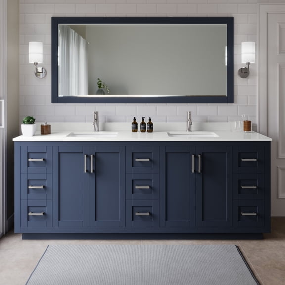 Wyndham Collection WCF292984DBNWQUNSM70 Miranda 84" Free Standing Double Basin Vanity Set
