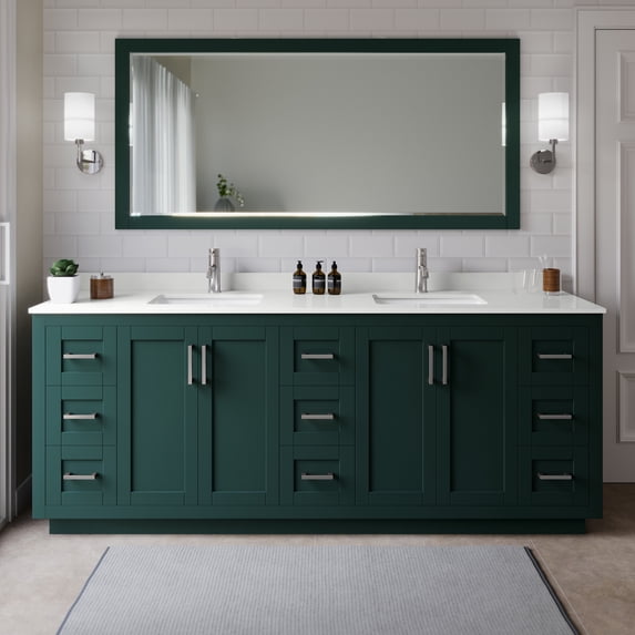 Wyndham Collection WCF292984DGEWQUNSMXX Miranda 84" Free Standing Double Basin Vanity Set