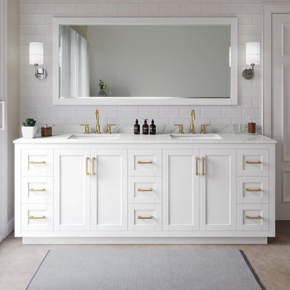 Wyndham Collection WCF292984DWGGTUS3M70 Miranda 84" Free Standing Double Basin Vanity Set