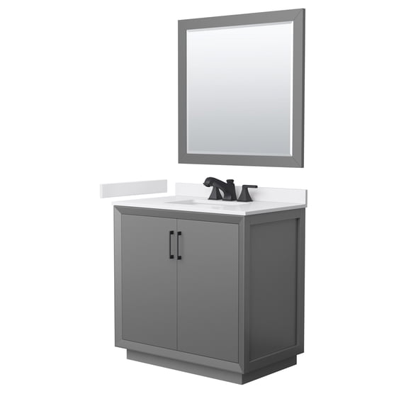 Wyndham Collection Wcf4141-36S-Vca-Us3m34 Strada 36" Free Standing Single Basin Vanity Set