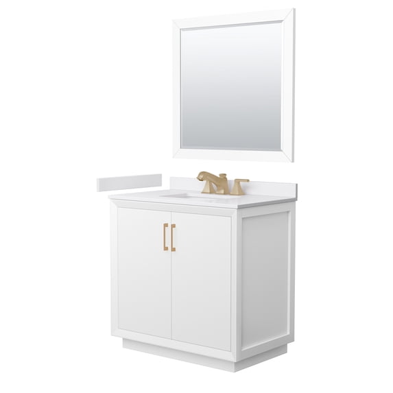Wyndham Collection Wcf4141-36S-Vca-Us3m34 Strada 36" Free Standing Single Basin Vanity Set