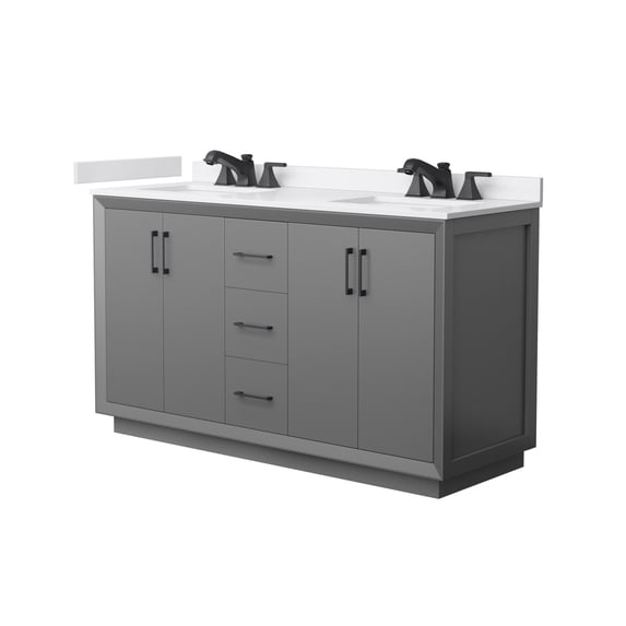 Wyndham Collection Wcf4141-60D-Vca-Us3mxx Strada 60" Free Standing Double Basin Vanity Set