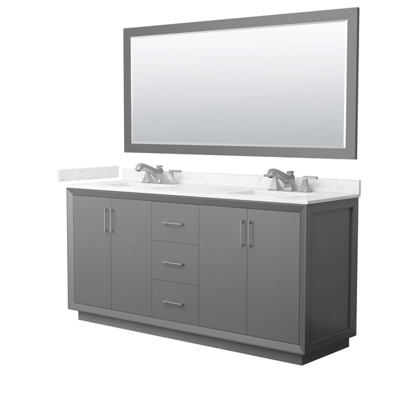 Wyndham Collection Wcf4141-72D-Vca-Us3m70 Strada 72" Free Standing Double Basin Vanity Set