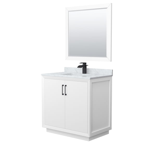 Wyndham Collection WCF414136SWBCMUNSM34 Strada 36" Free Standing Single Basin Vanity Set -