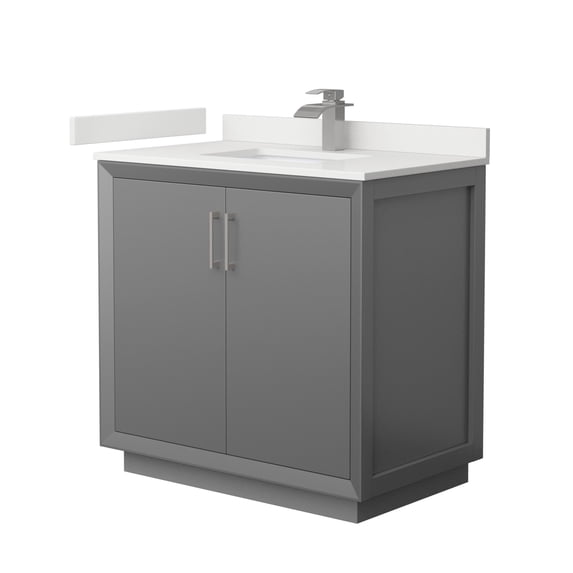 Wyndham Collection WCF414136SKGWQUNSMXX Strada 36" Free Standing Single Basin Vanity Set -