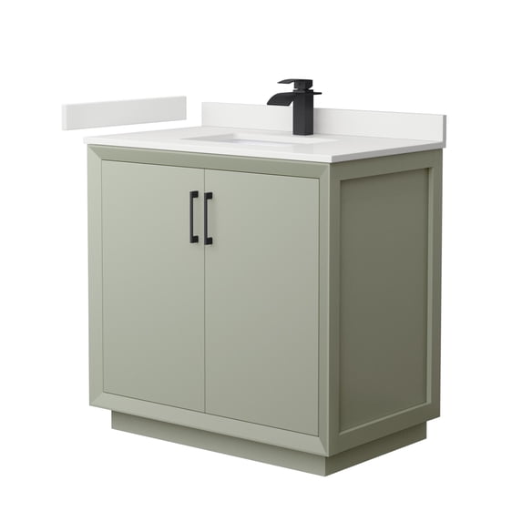 Wyndham Collection WCF414136SLBWQUNSMXX Strada 36" Free Standing Single Basin Vanity Set -
