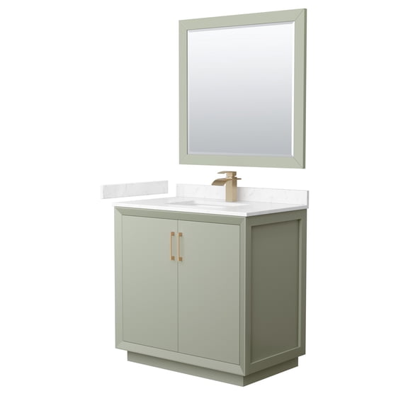 Wyndham Collection WCF414136SLZC2UNSM34 Strada 36" Free Standing Single Basin Vanity Set -