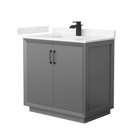 Wyndham Collection WCF414136SGBC2UNSMXX Strada 36" Free Standing Single Basin Vanity Set -