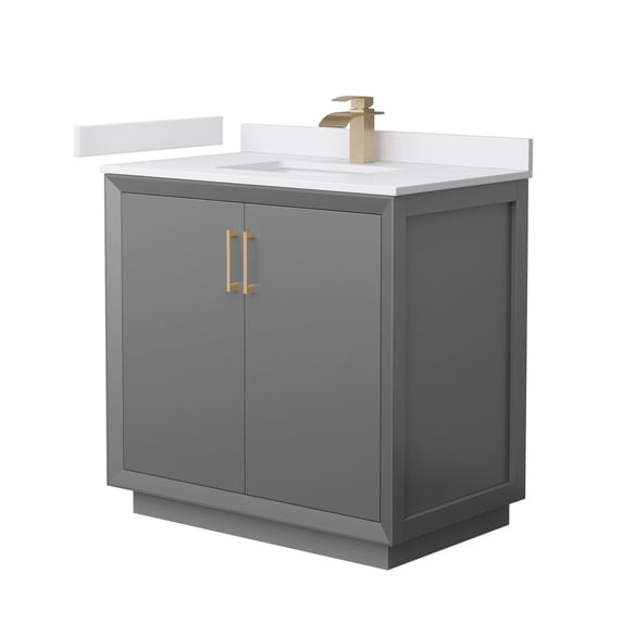 Wyndham Collection WCF414136SGZWCUNSMXX Strada 36" Free Standing Single Basin Vanity Set -