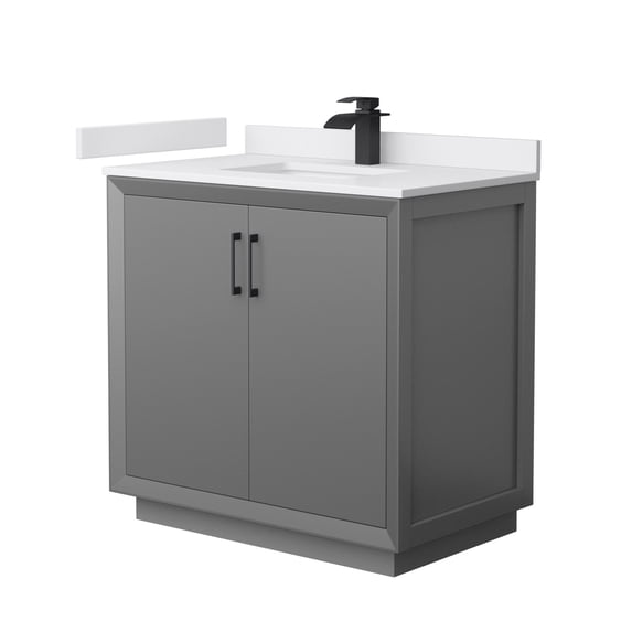 Wyndham Collection WCF414136SGBWCUNSMXX Strada 36" Free Standing Single Basin Vanity Set -