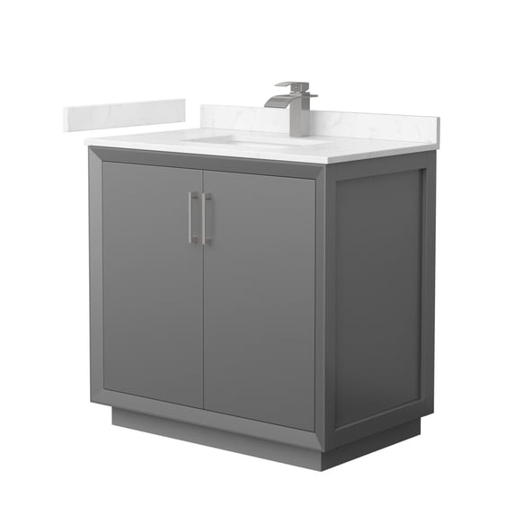 Wyndham Collection WCF414136SKGC2UNSMXX Strada 36" Free Standing Single Basin Vanity Set -