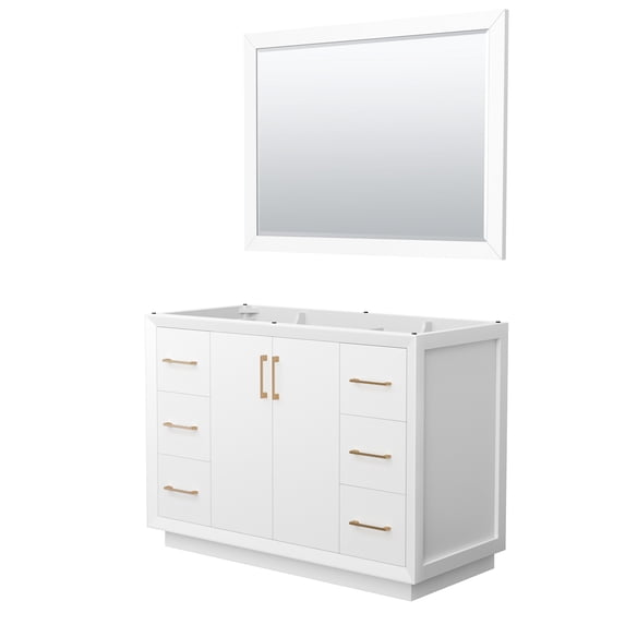 Wyndham Collection WCF414148SWZCXSXXM46 Strada 47" Single Free Standing Vanity Cabinet -