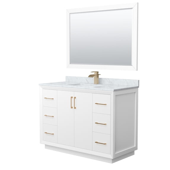 Wyndham Collection WCF414148SWZCMUNSM46 Strada 48" Free Standing Single Basin Vanity Set -