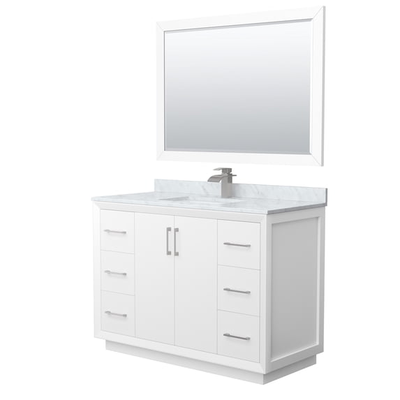 Wyndham Collection WCF414148SWHCMUNSM46 Strada 48" Free Standing Single Basin Vanity Set -