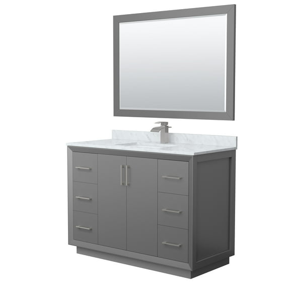Wyndham Collection Wcf414148s-Nat-Unsm46 Strada 48" Free Standing Single Basin Vanity Set