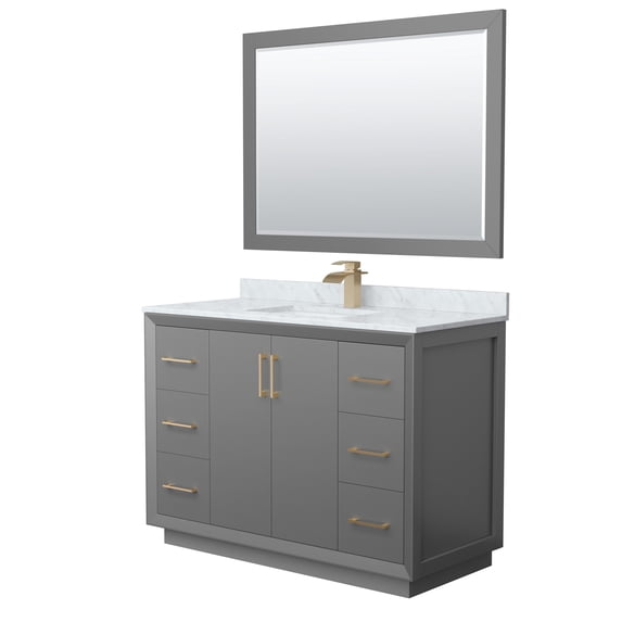 Wyndham Collection WCF414148SGZCMUNSM46 Strada 48" Free Standing Single Basin Vanity Set -