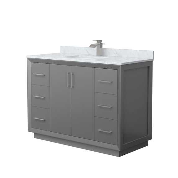 Wyndham Collection WCF414148SKGCMUNSMXX Strada 48" Free Standing Single Basin Vanity Set -
