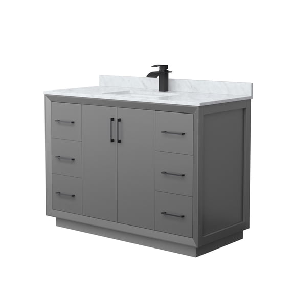 Wyndham Collection WCF414148SGBCMUNSMXX Strada 48" Free Standing Single Basin Vanity Set -