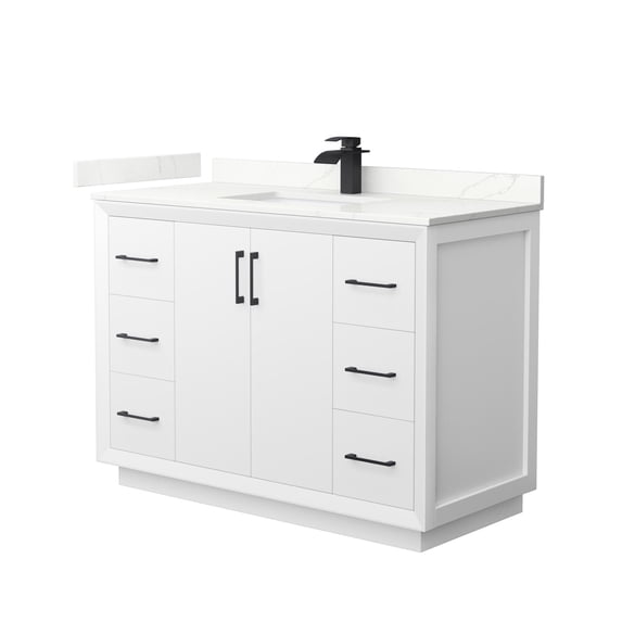 Wyndham Collection WCF414148SWBGTUNSMXX Strada 48" Free Standing Single Basin Vanity Set -