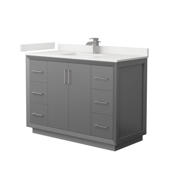 Wyndham Collection Wcf414148s-Qtz-Unsmxx Strada 48" Free Standing Single Basin Vanity Set