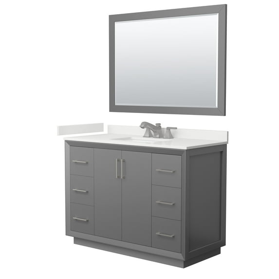Wyndham Collection Wcf414148s-Qtz-Us3m46 Strada 48" Free Standing Single Basin Vanity Set