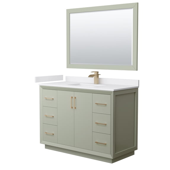 Wyndham Collection WCF414148SLZWCUNSM46 Strada 48" Free Standing Single Basin Vanity Set -