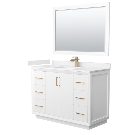 Wyndham Collection WCF414148SWZC2UNSM46 Strada 48" Free Standing Single Basin Vanity Set -
