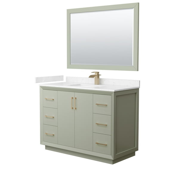 Wyndham Collection Wcf414148s-Vca-Unsm46 Strada 48" Free Standing Single Basin Vanity Set