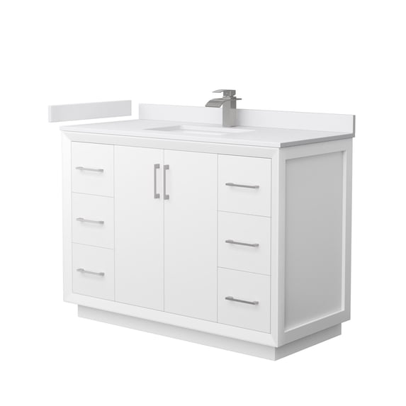 Wyndham Collection WCF414148SWHWCUNSMXX Strada 48" Free Standing Single Basin Vanity Set -
