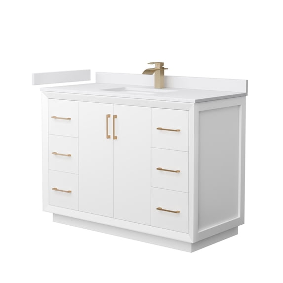 Wyndham Collection WCF414148SWZWCUNSMXX Strada 48" Free Standing Single Basin Vanity Set -