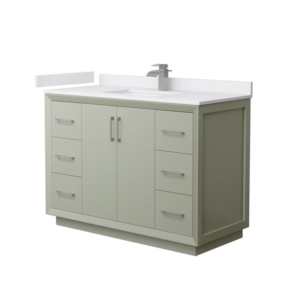 Wyndham Collection WCF414148SLGWCUNSMXX Strada 48" Free Standing Single Basin Vanity Set -