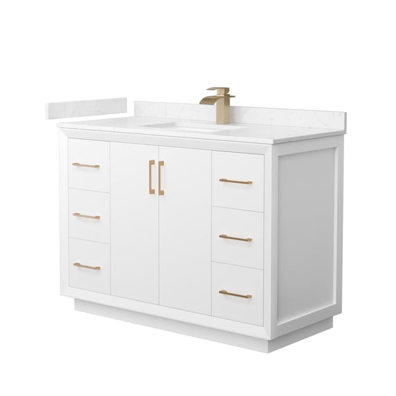 Wyndham Collection WCF414148SWZC2UNSMXX Strada 48" Free Standing Single Basin Vanity Set -