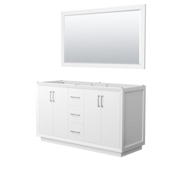 Wyndham Collection WCF414160DWHCXSXXM58 Strada 59" Double Free Standing Vanity Cabinet -