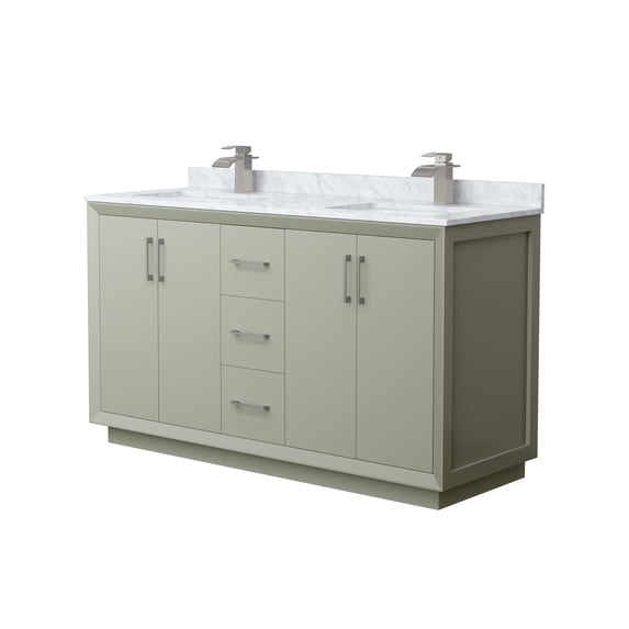 Wyndham Collection WCF414160DLGCMUNSMXX Strada 60" Free Standing Double Basin Vanity Set -