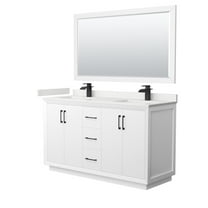 Wyndham Collection Wcf414160d-Qtz-Unsm58 Strada 60" Free Standing Double Basin Vanity Set