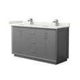 thumbnail image 1 of Wyndham Collection Wcf414160d-Qtz-Unsmxx Strada 60" Free Standing Double Basin Vanity Set, 1 of 7