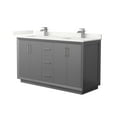 thumbnail image 1 of Wyndham Collection WCF414160DKGGTUNSMXX Strada 60" Free Standing Double Basin Vanity Set -, 1 of 7