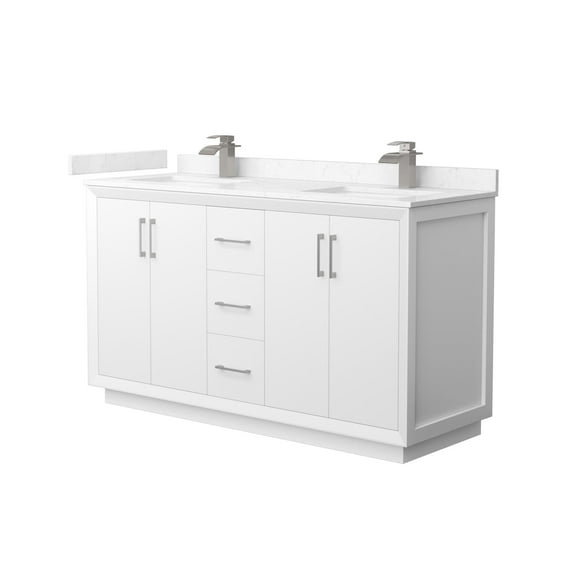 Wyndham Collection Wcf414160d-Vca-Unsmxx Strada 60" Free Standing Double Basin Vanity Set