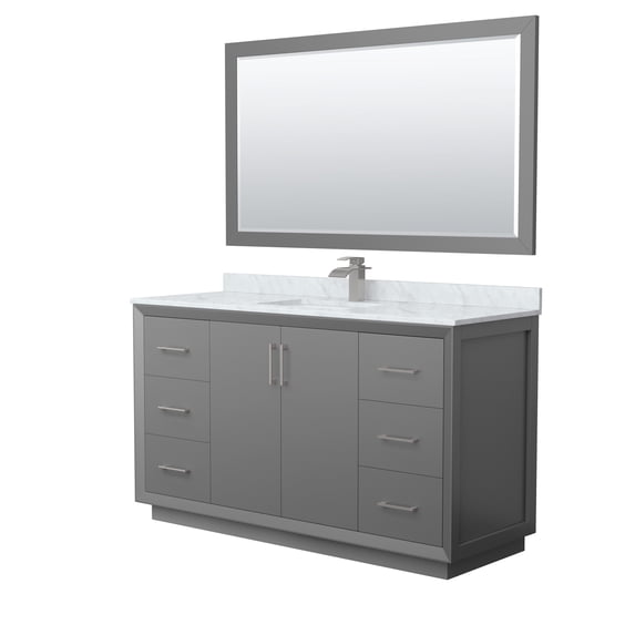Wyndham Collection WCF414160SKGCMUNSM58 Strada 60" Free Standing Single Basin Vanity Set -