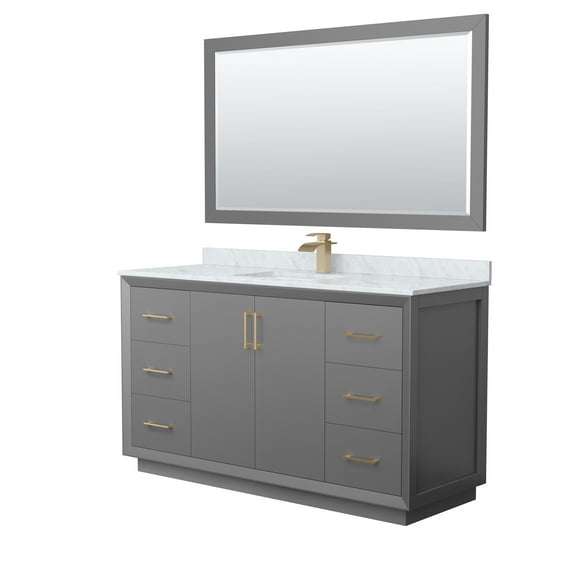 Wyndham Collection Wcf414160s-Nat-Unsm58 Strada 60" Free Standing Single Basin Vanity Set