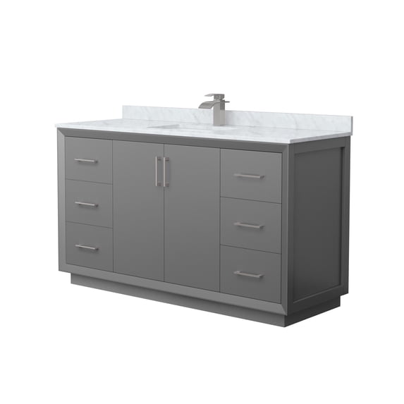 Wyndham Collection WCF414160SKGCMUNSMXX Strada 60" Free Standing Single Basin Vanity Set -