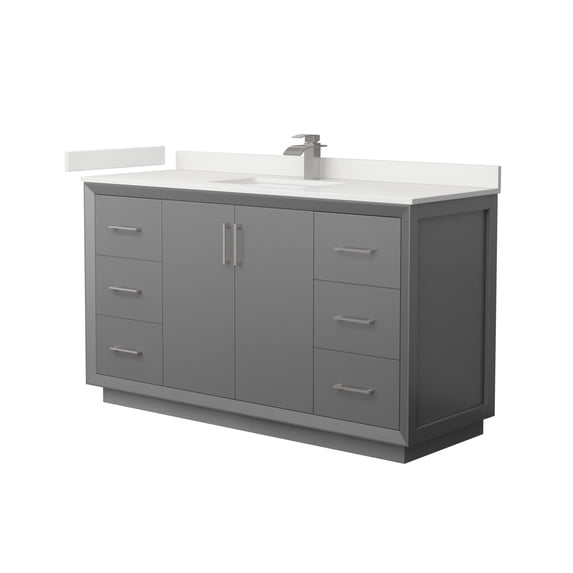 Wyndham Collection WCF414160SKGWQUNSMXX Strada 60" Free Standing Single Basin Vanity Set -
