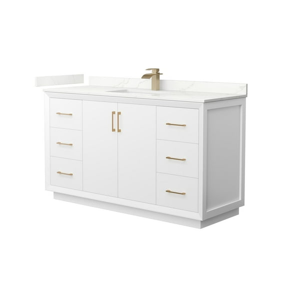 Wyndham Collection WCF414160SWZGTUNSMXX Strada 60" Free Standing Single Basin Vanity Set -