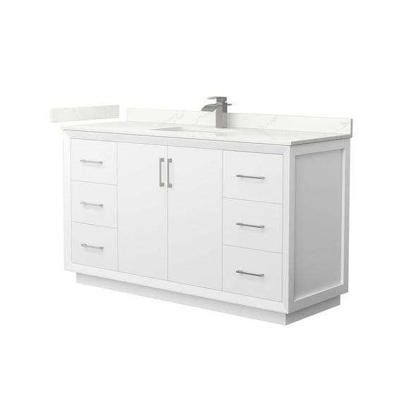 Wyndham Collection Wcf414160s-Qtz-Unsmxx Strada 60" Free Standing Single Basin Vanity Set