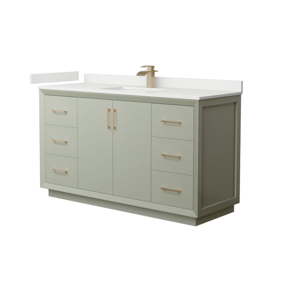 Wyndham Collection WCF414160SLZWQUNSMXX Strada 60" Free Standing Single Basin Vanity Set -