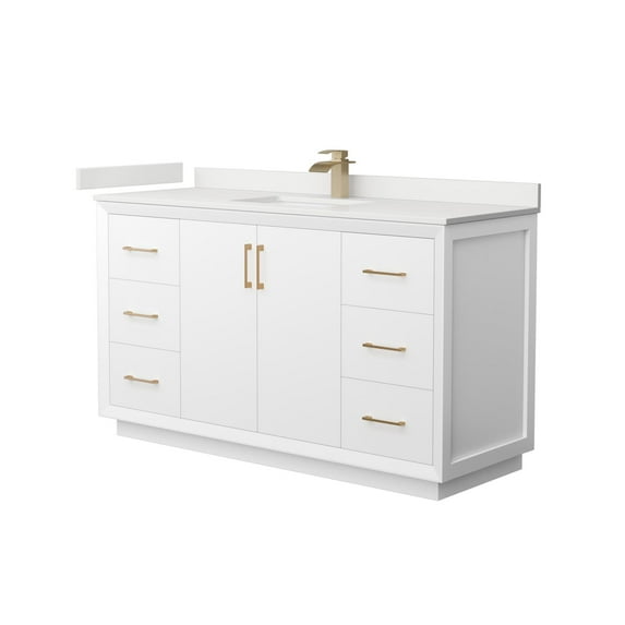 Wyndham Collection Wcf414160s-Qtz-Unsmxx Strada 60" Free Standing Single Basin Vanity Set