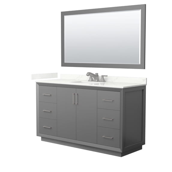 Wyndham Collection Wcf414160s-Qtz-Us3m58 Strada 60" Free Standing Single Basin Vanity Set
